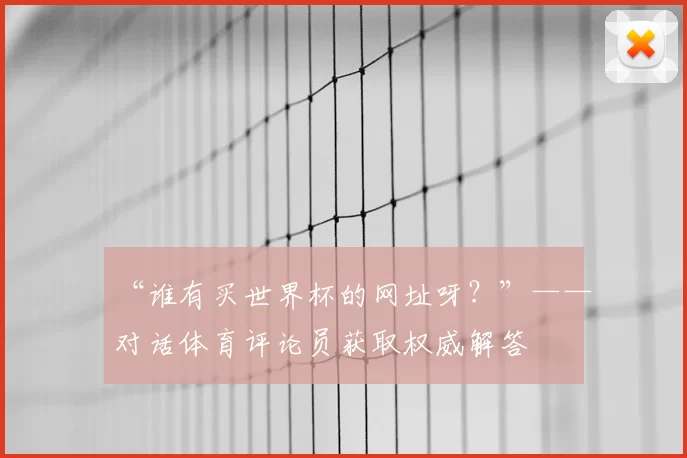 “谁有买世界杯的网址呀？”——对话体育评论员获取权威解答